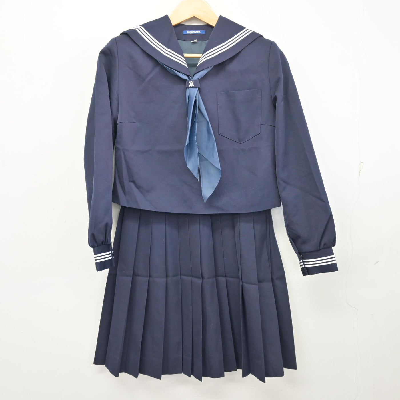 中古】高知県 高知商業高等学校 女子制服 3点 (セーラー服・スカート 