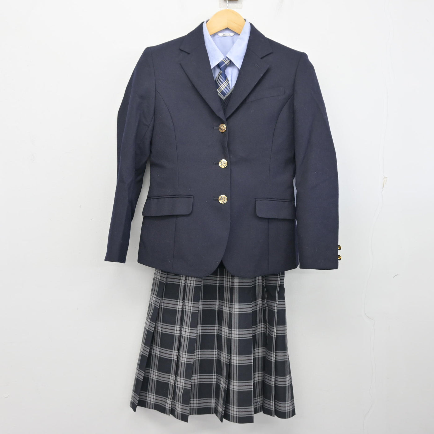 中古】千葉県 中央学院高等学校 女子制服 5点 (ブレザー・ニット