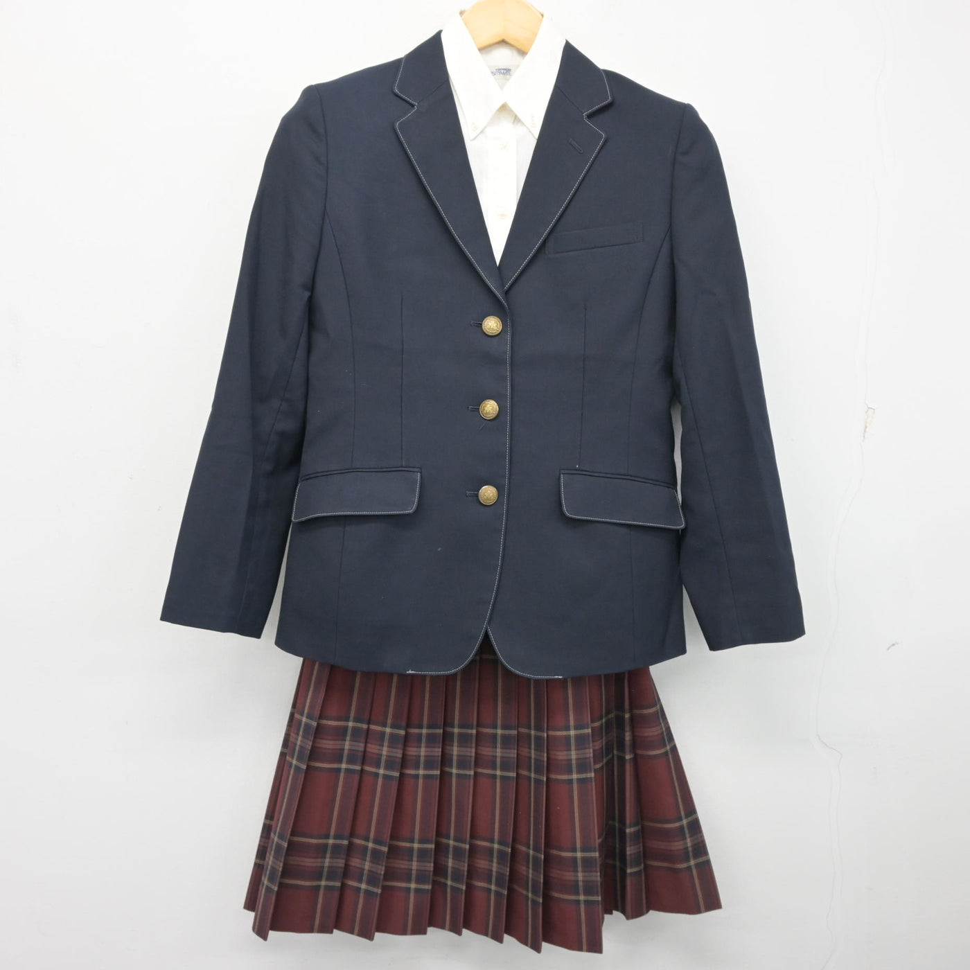 中古】東京都 帝京高等学校 女子制服 3点 (ブレザー・シャツ・スカート 