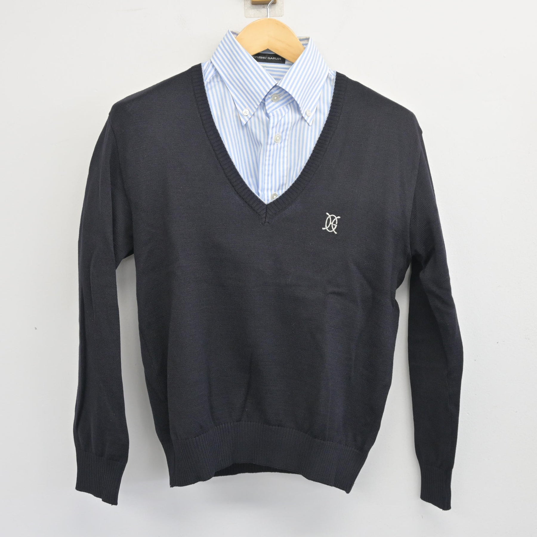 中古】熊本県 九州学院高等学校 男子制服 2点 (ニット・シャツ