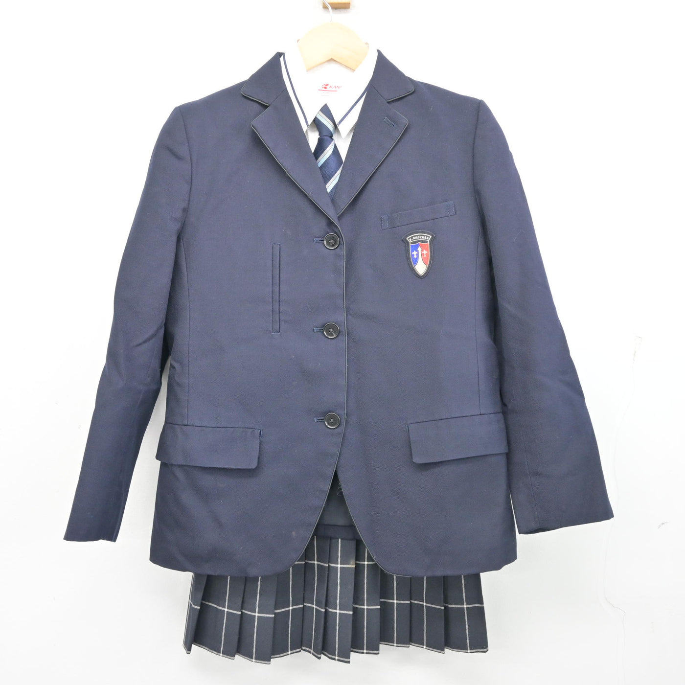 中古】徳島県 城西高等学校 女子制服 4点 (ブレザー・シャツ・スカート