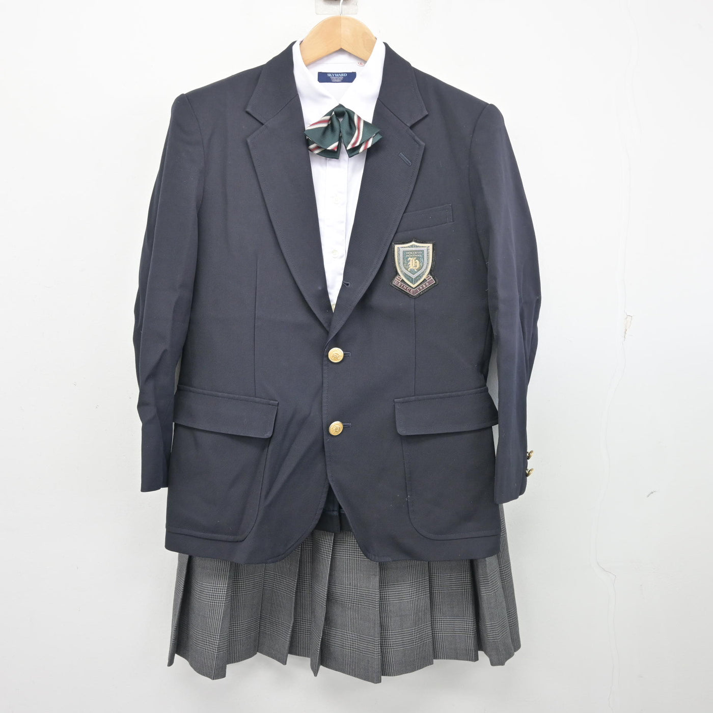 中古】京都府 北稜高等学校 女子制服 4点 (ブレザー・シャツ・スカート 