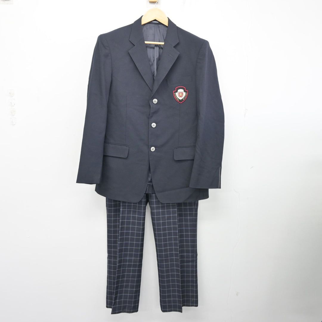 中古】広島県 宮島工業高等学校 男子制服 3点 (ブレザー・ズボン