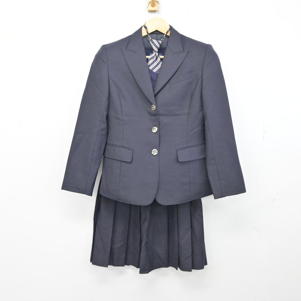 中古】岡山県 岡山芳泉高等学校 女子制服 4点 (ブレザー・ニット