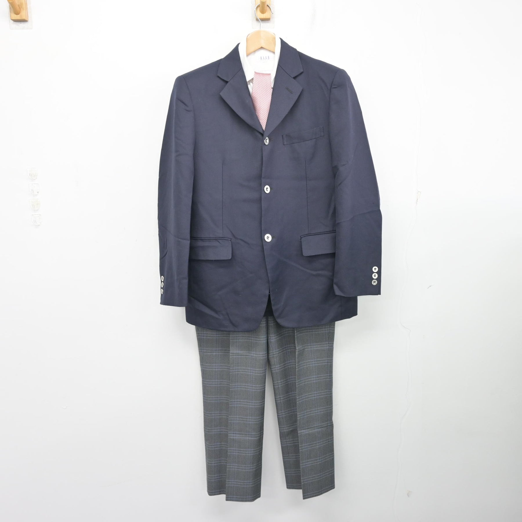 中古】愛知県 至学館高等学校 男子制服 4点 (ブレザー・シャツ・ズボン 