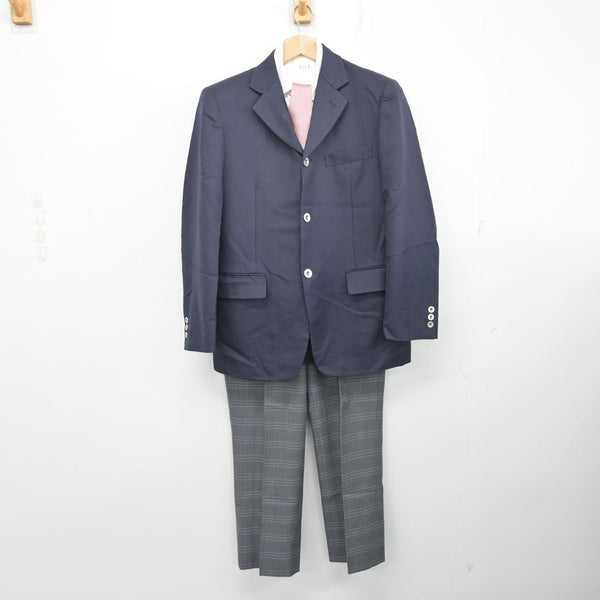 中古】愛知県 至学館高等学校 男子制服 4点 (ブレザー・シャツ・ズボン 