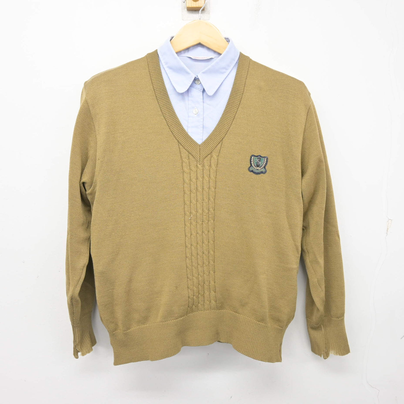 中古】東京都 錦城高等学校 女子制服 2点 (ニット・シャツ) sf107174 