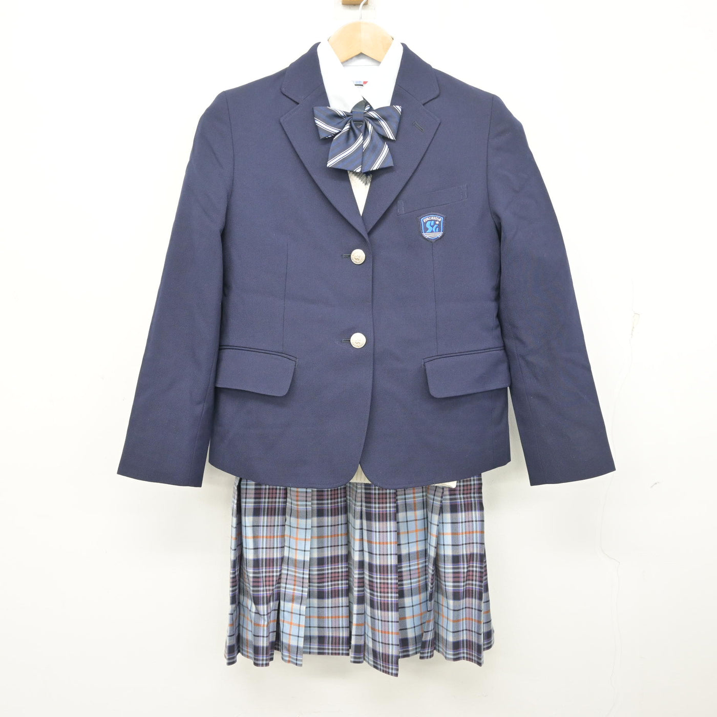 中古】埼玉県 清和学園高等学校 女子制服 5点 (ブレザー・ニット 