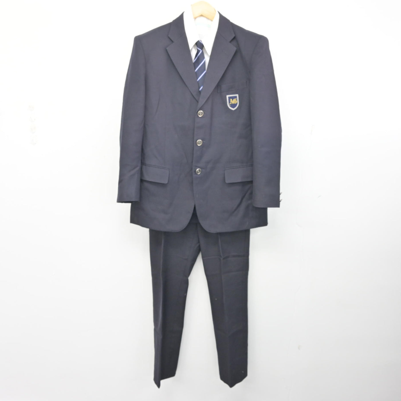 中古】兵庫県 芦屋学園高等学校 男子制服 4点 (ブレザー・シャツ 