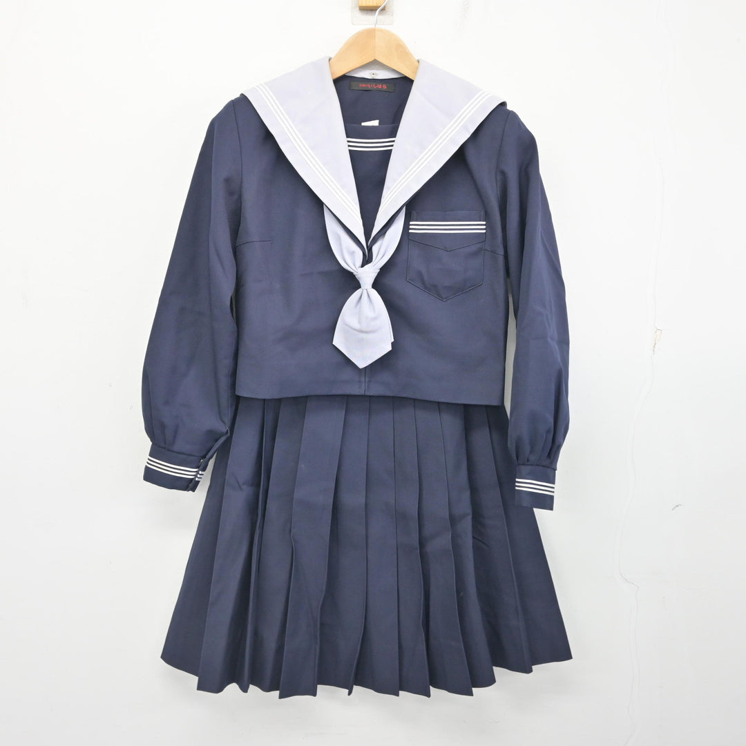 中古】大阪府 日根野中学校 女子制服 3点 (セーラー服・スカート 