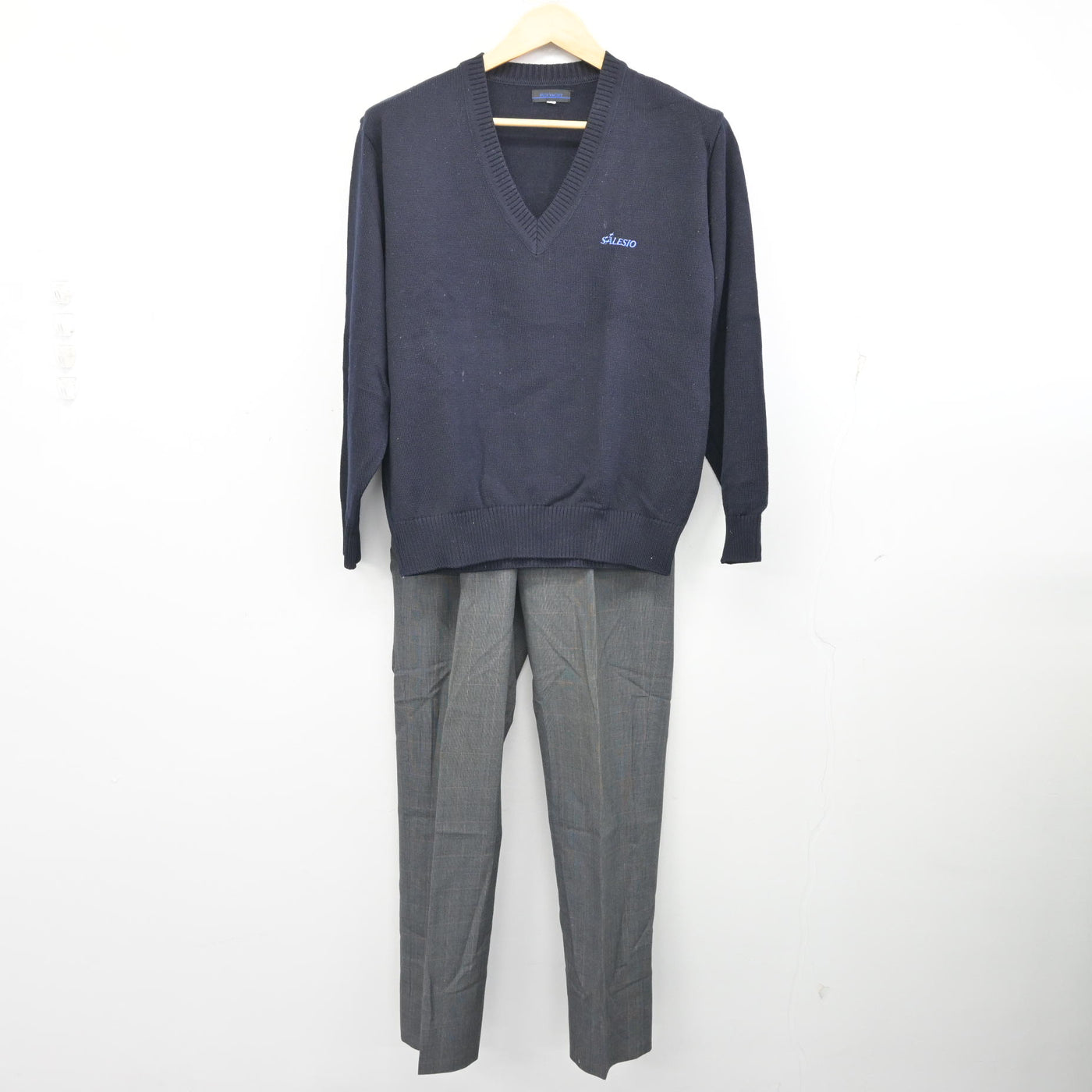 中古】東京都 サレジオ工業高等専門学校 男子制服 2点 (ニット・ズボン 