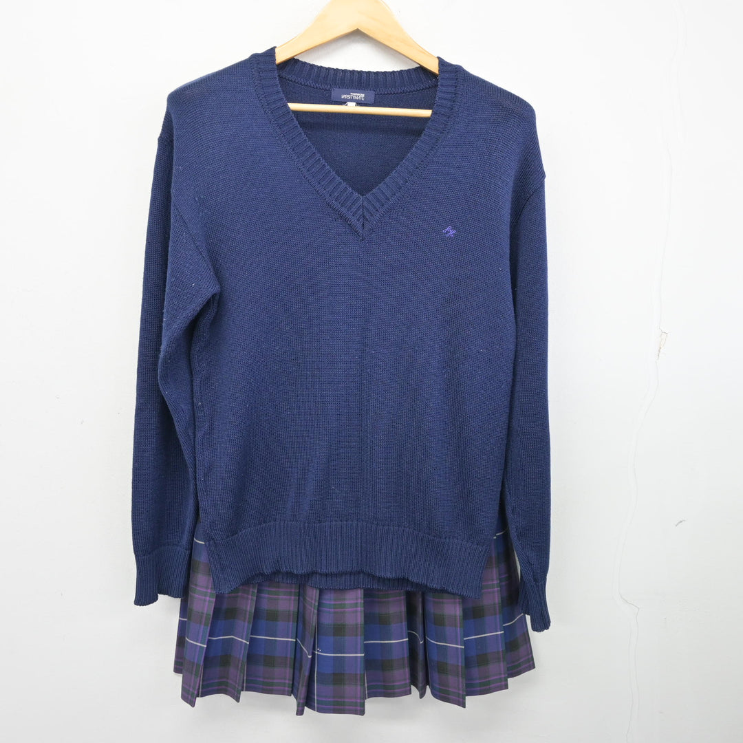 中古】千葉県 佐原白楊高等学校 女子制服 4点 (ブレザー・ニット