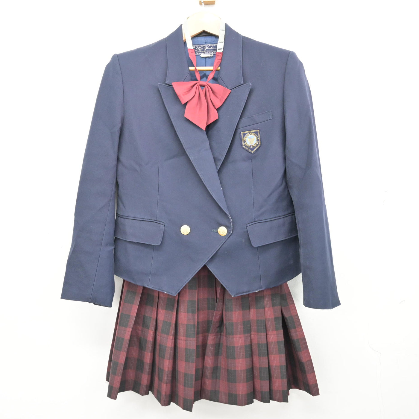 中古】山口県 宇部商業高等学校 女子制服 3点 (ブレザー・スカート 