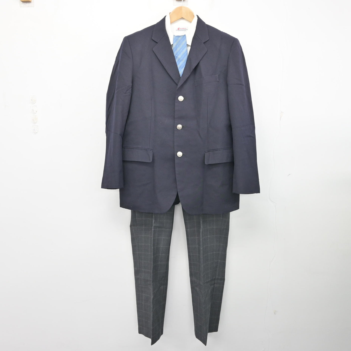 中古】愛知県 クラーク記念国際高等学校 男子制服 5点 (ブレザー 