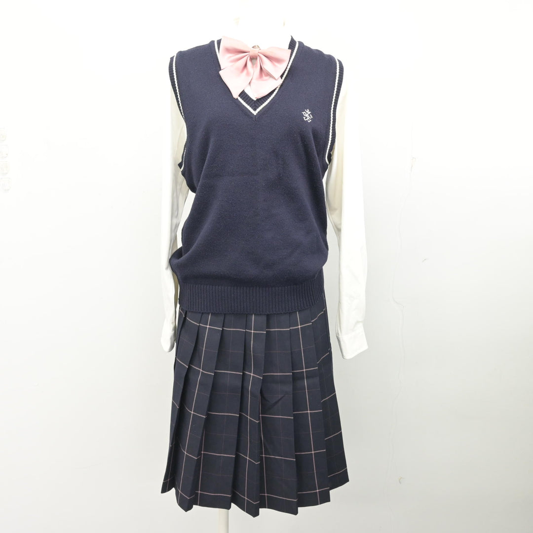 中古】青森県 青森山田高等学校 女子制服 6点 (ブレザー・ニットベスト