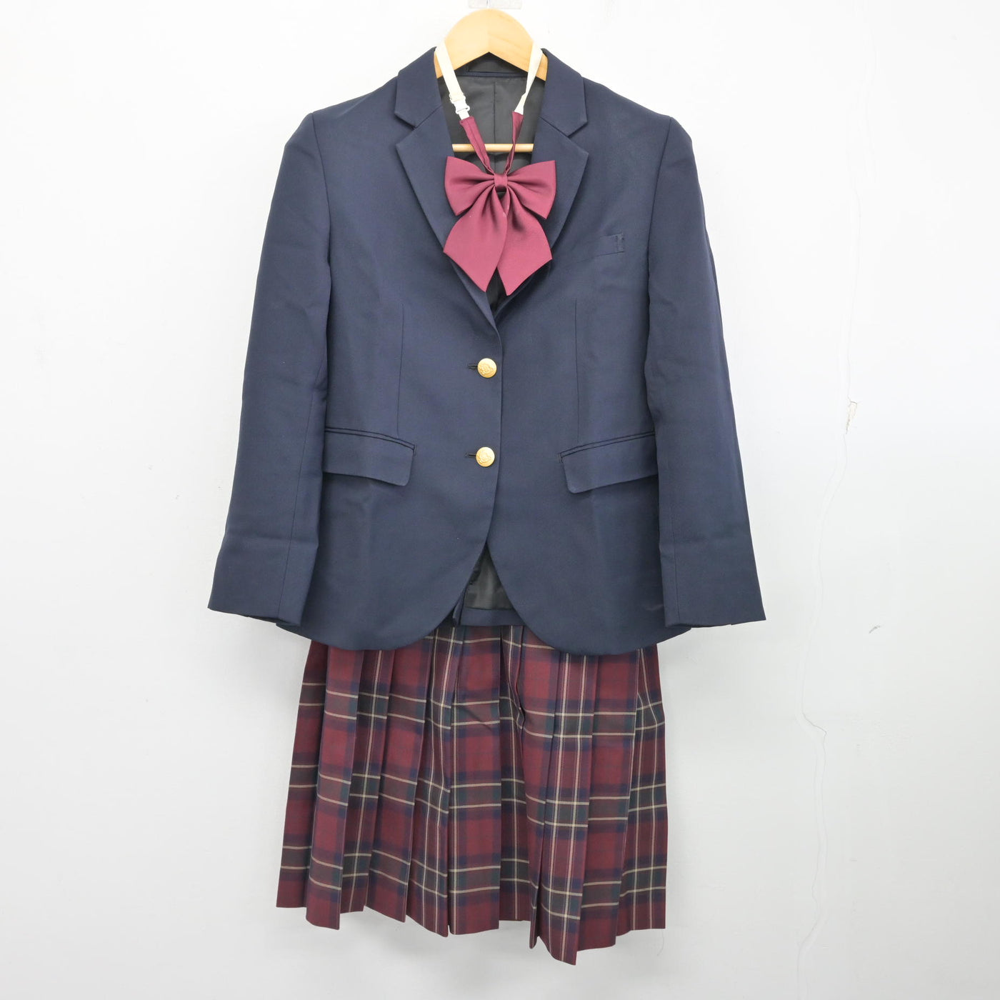 中古】大阪府 豊島高等学校 女子制服 3点 (ブレザー・スカート