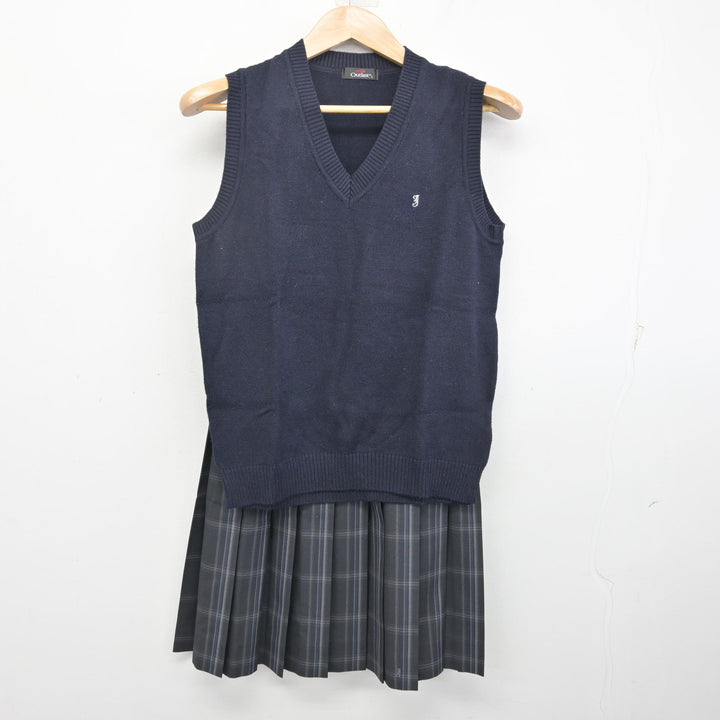 中古】新潟県 上越高等学校 女子制服 2点 (ニットベスト・スカート 