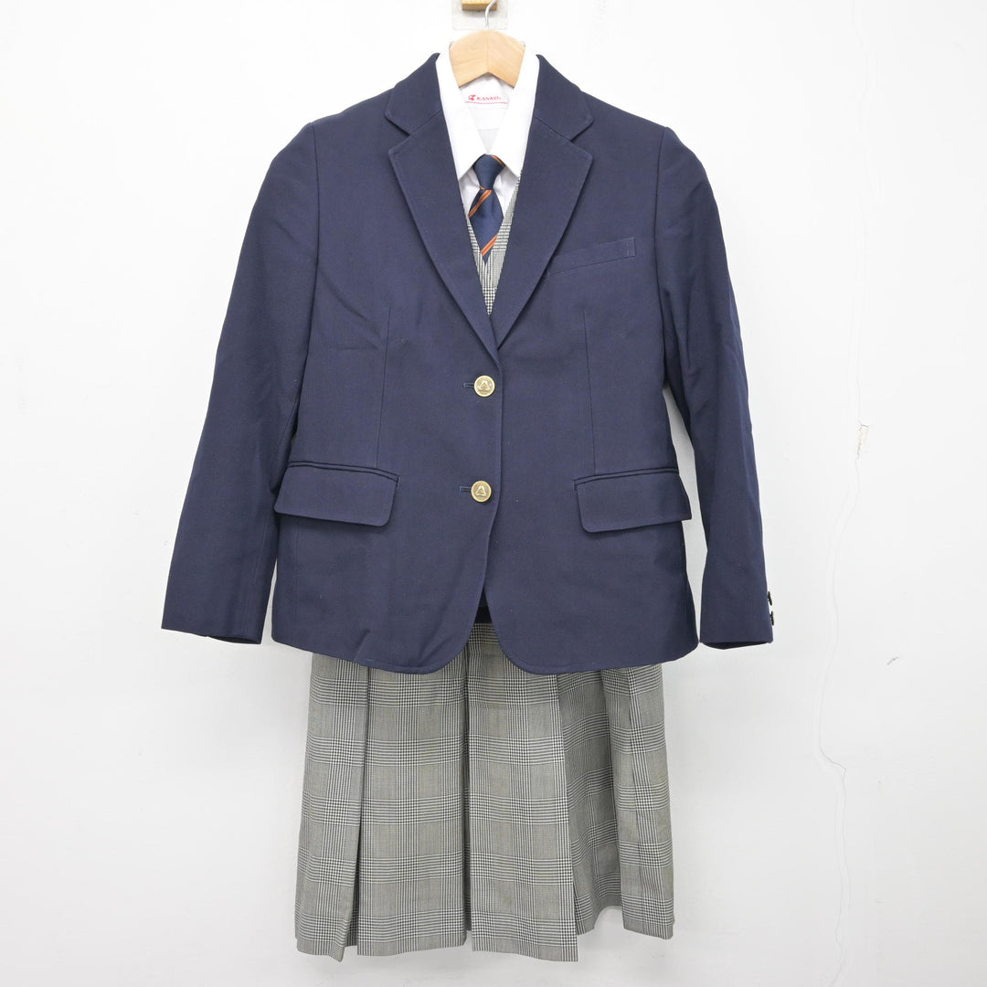中古】北海道 新川西中学校 女子制服 5点 (ブレザー・ベスト・シャツ 