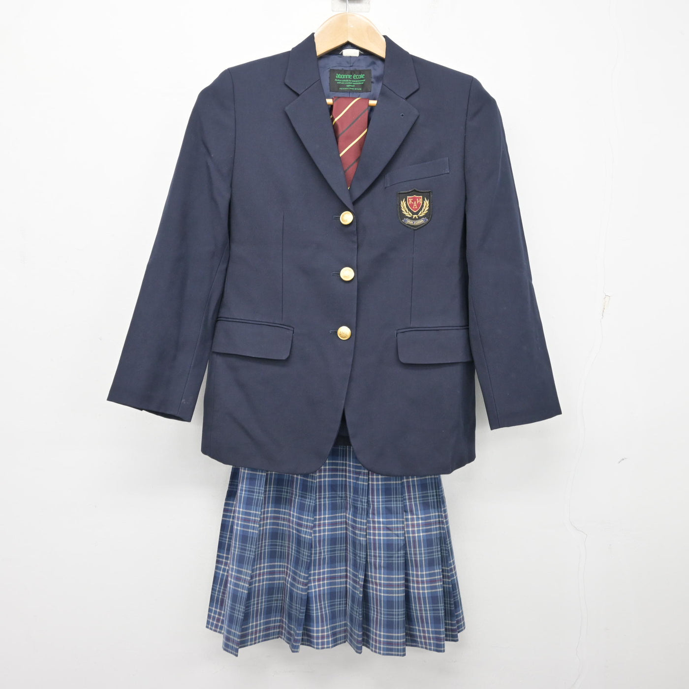 中古】熊本県 菊池農業高等学校 女子制服 3点 (ブレザー・スカート 