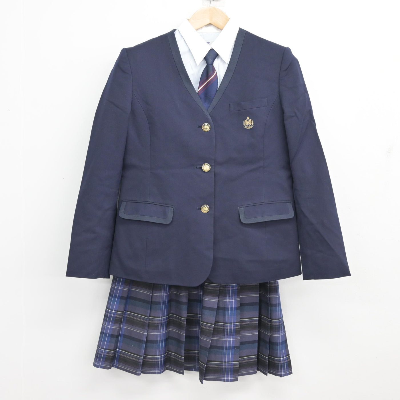 中古】東京都 江戸川女子高等学校 女子制服 4点 (ブレザー・シャツ 