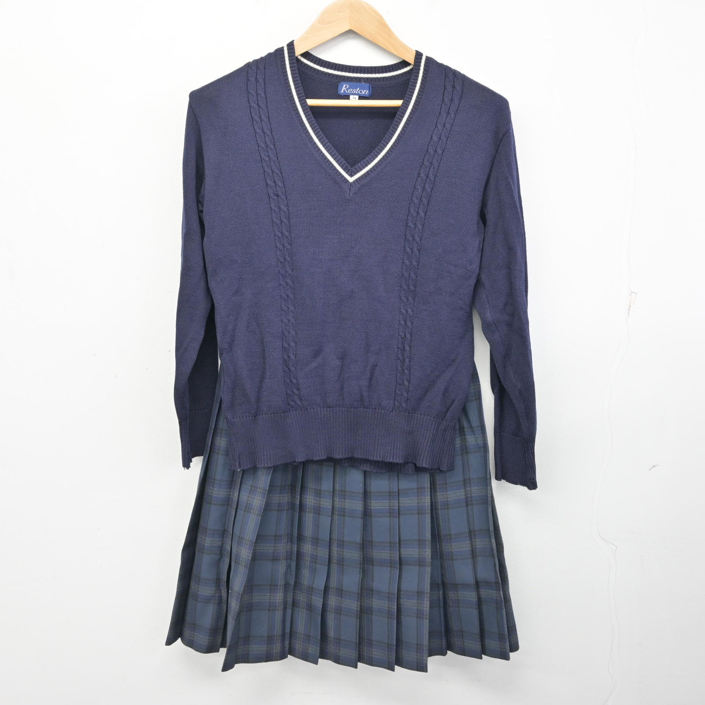 中古】兵庫県 柏原高等学校 女子制服 4点 (ブレザー・ニット・スカート