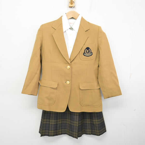 中古】三重県 高田中学校 女子制服 4点 (ブレザー・シャツ・スカート