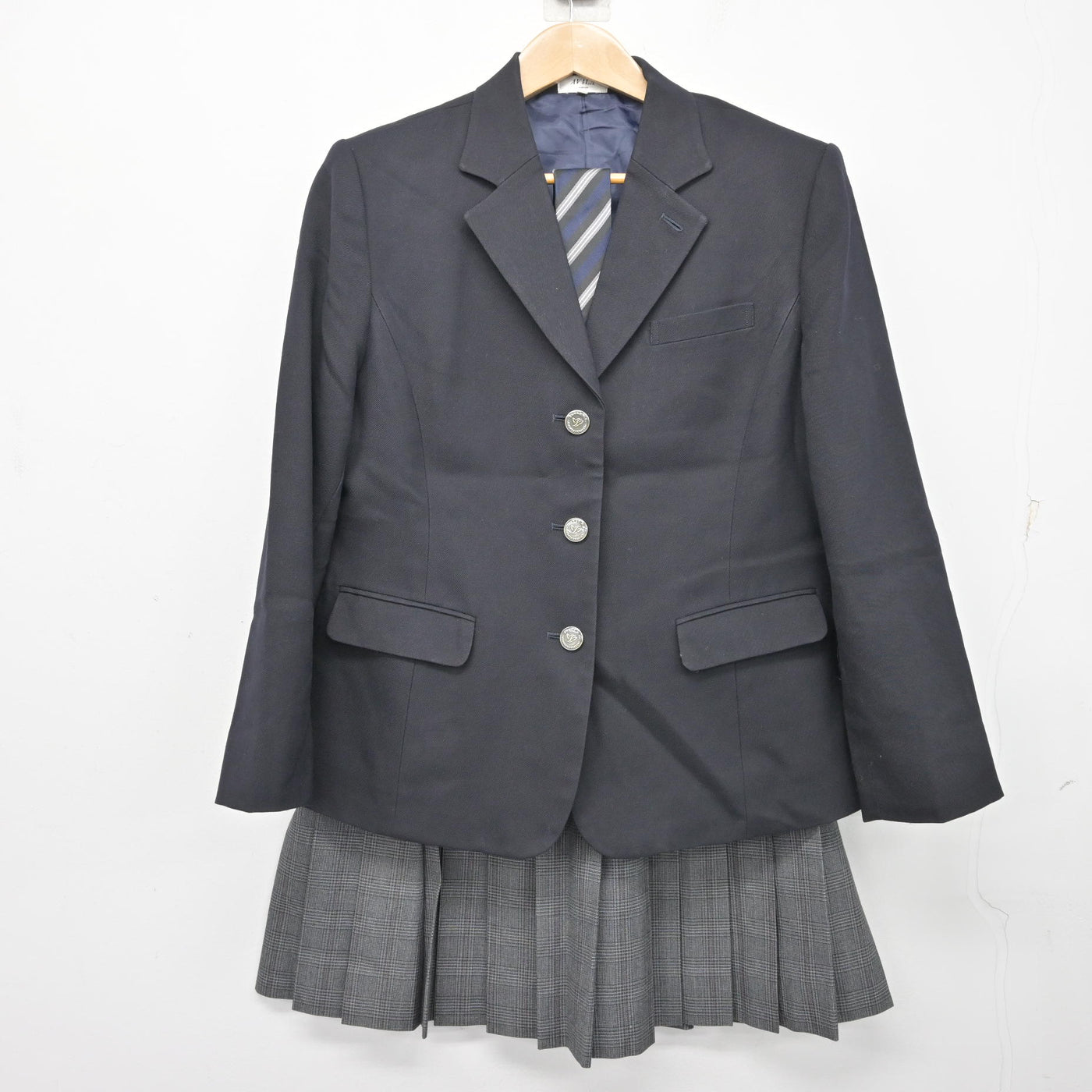 中古】神奈川県 横浜栄高等学校 女子制服 4点 (ブレザー・スカート 