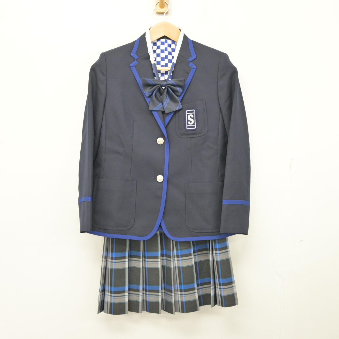 中古】東京都 青稜中学校・高等学校 女子制服 4点 (ブレザー・スカート