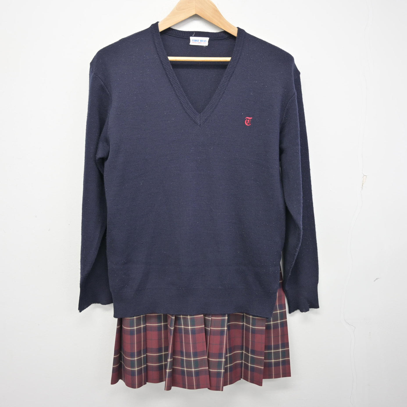 中古】大阪府 豊島高等学校 女子制服 4点 (ブレザー・ニット・スカート