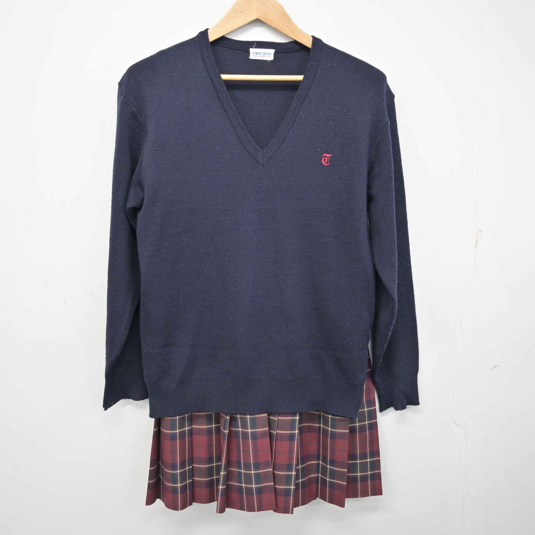中古】大阪府 豊島高等学校 女子制服 4点 (ブレザー・ニット・スカート
