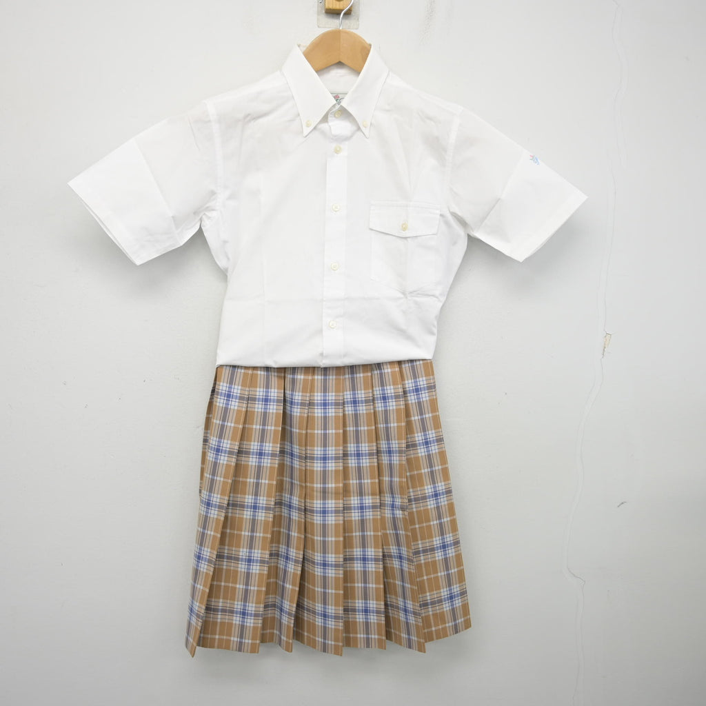 中古】東京都 品川女子学院中等部 女子制服 2点 (シャツ・スカート