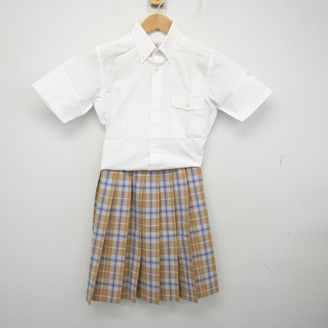 中古】東京都 品川女子学院中等部 女子制服 2点 (シャツ・スカート
