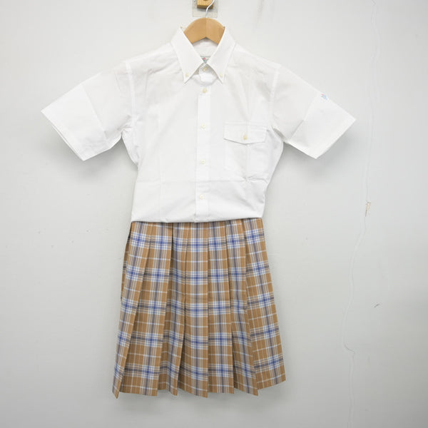 中古】東京都 品川女子学院中等部 女子制服 2点 (シャツ・スカート