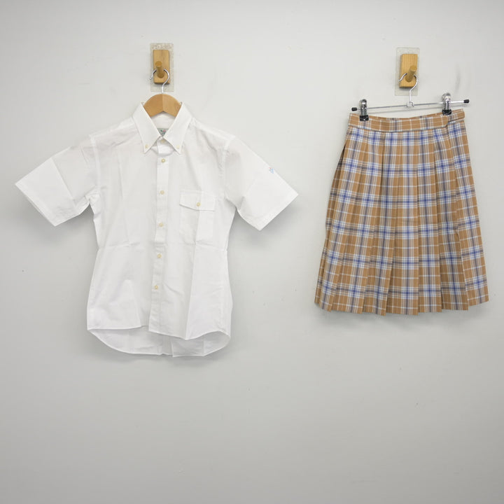 中古】東京都 品川女子学院中等部 女子制服 2点 (シャツ・スカート