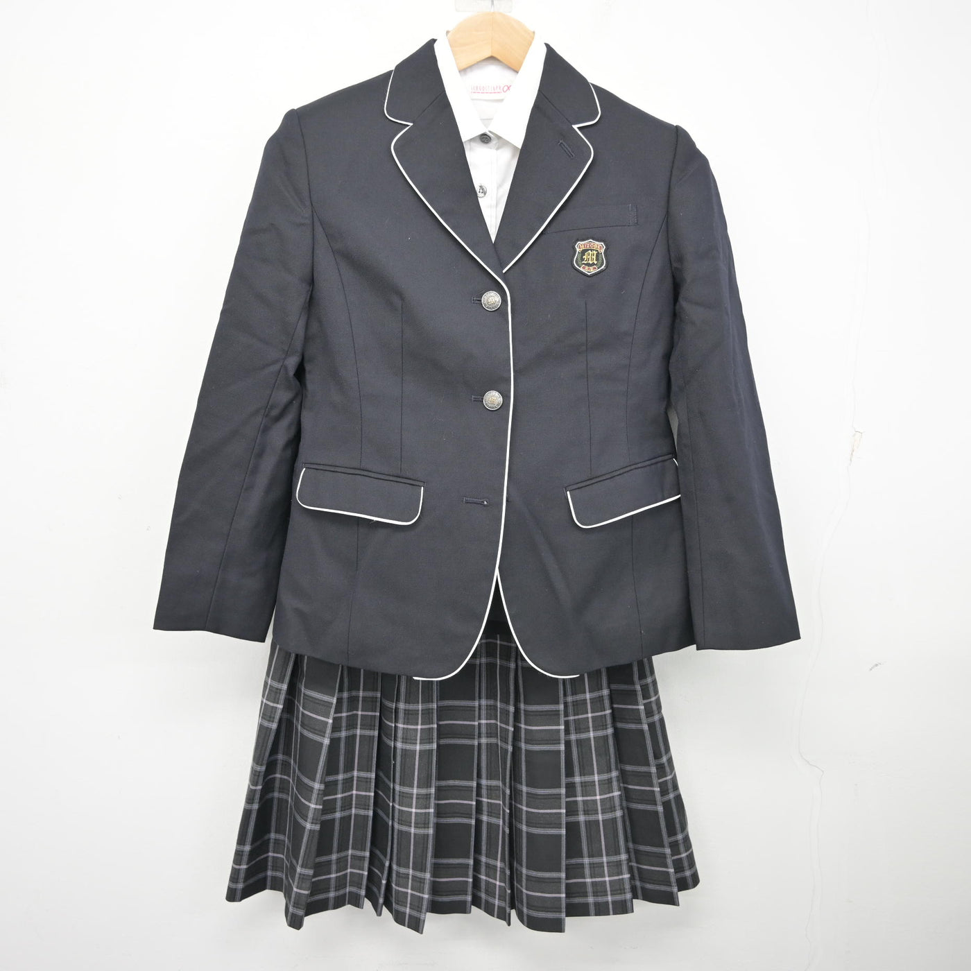 中古】大分県 別府溝部学園高等学校 女子制服 3点 (ブレザー・シャツ 