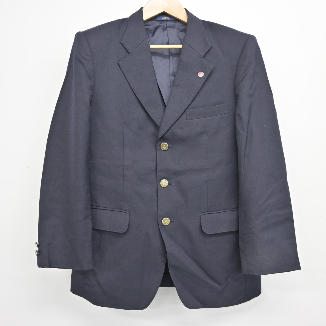 中古】兵庫県 明石商業高等学校 男子制服 3点 (ブレザー・ニット 