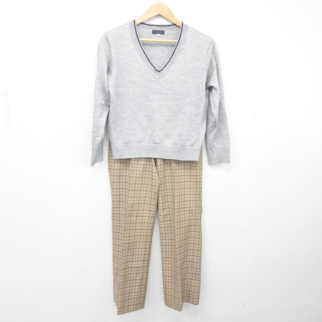 中古】北海道 北海道東川高等学校 女子制服 4点 (ブレザー・ニット