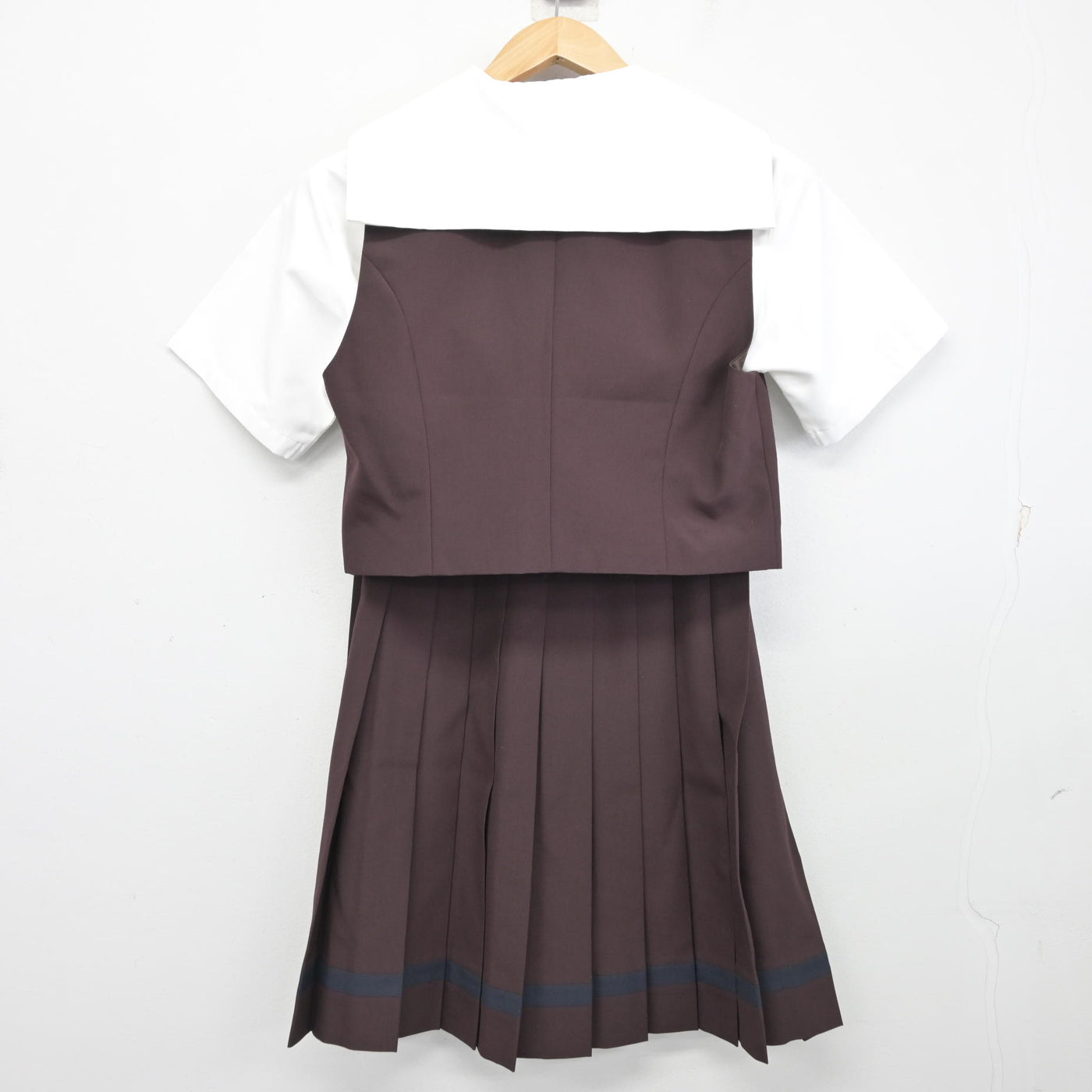 中古】群馬県 共愛学園中学校・高等学校 女子制服 3点 (ベスト・シャツ 
