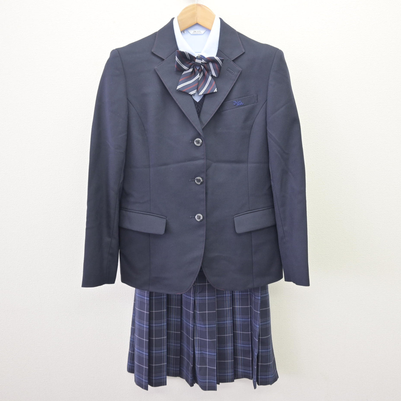 【中古】山口県 野田学園高等学校 女子制服 5点 (ブレザー・ニットベスト・シャツ・スカート) sf110005