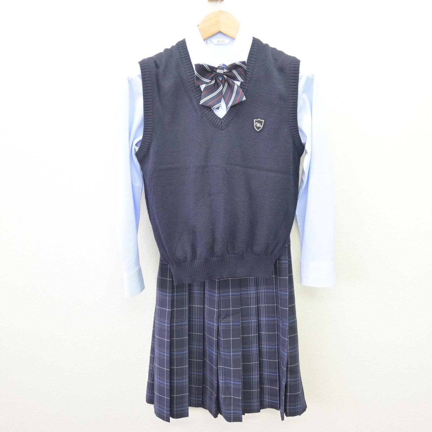 【中古】山口県 野田学園高等学校 女子制服 5点 (ブレザー・ニットベスト・シャツ・スカート) sf110005