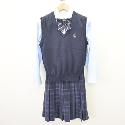 【中古】山口県 野田学園高等学校 女子制服 5点 (ブレザー・ニットベスト・シャツ・スカート) sf110005