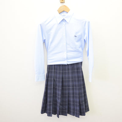 【中古】山口県 野田学園高等学校 女子制服 3点 (ニットベスト・シャツ・スカート) sf110006