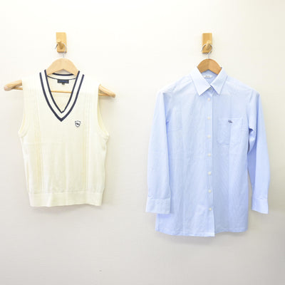 【中古】山口県 野田学園高等学校 女子制服 3点 (ニットベスト・シャツ・スカート) sf110006