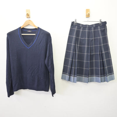 【中古】北海道 北海道旭川永嶺高等学校 女子制服 2点 (ニット・スカート) sf110010