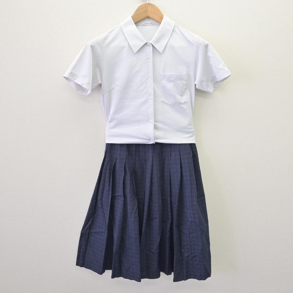 中古】福岡県 福岡市内中学新標準服 女子制服 2点 (シャツ・スカート