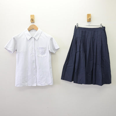 【中古】福岡県 福岡市内中学新標準服 女子制服 2点 (シャツ・スカート) sf110014