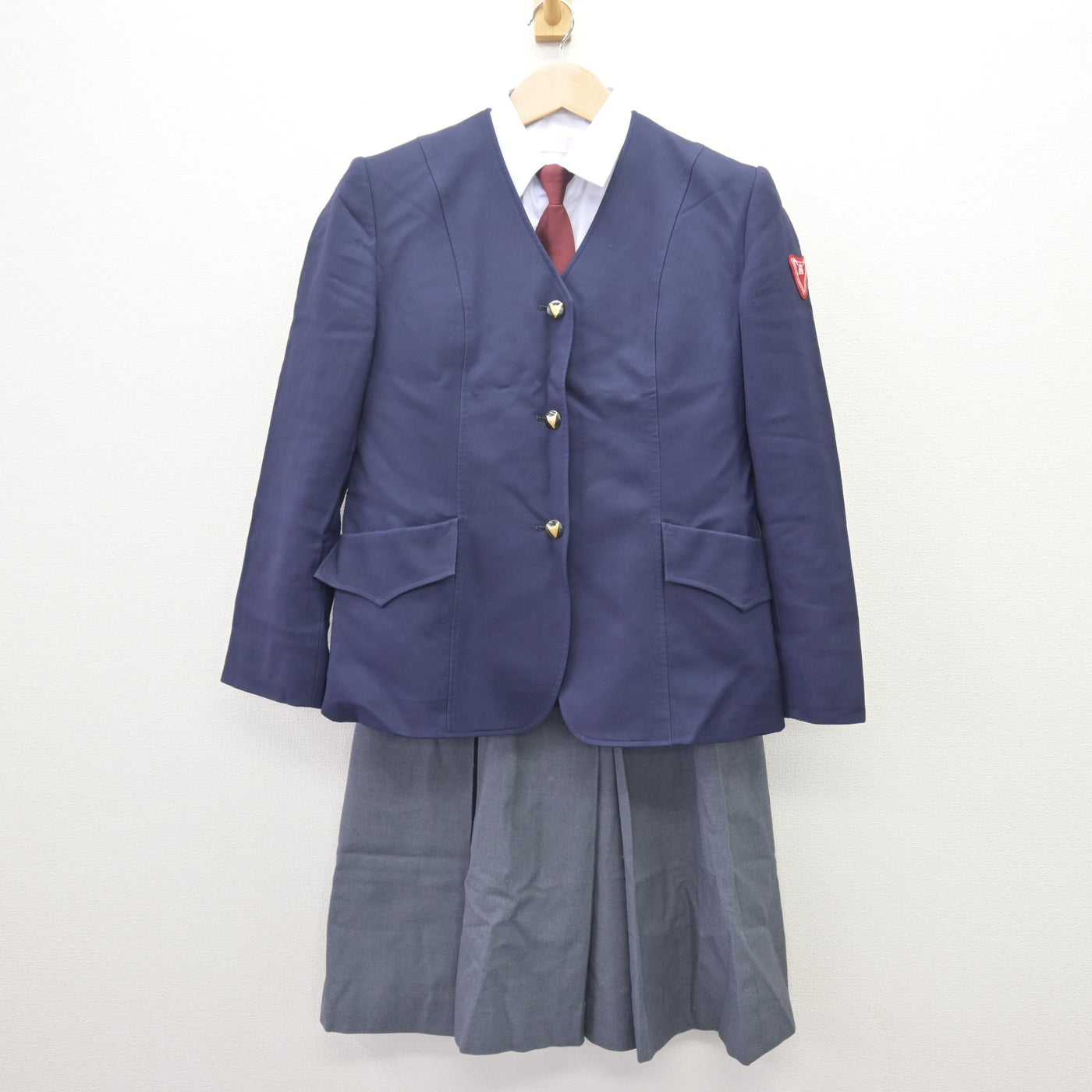 【中古】鹿児島県 錦江湾高等学校/旧制服 女子制服 5点 (ブレザー・ベスト・シャツ・スカート) sf110048