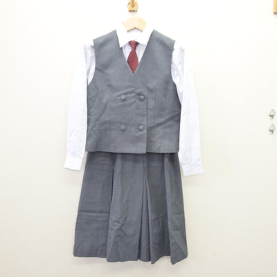【中古】鹿児島県 錦江湾高等学校/旧制服 女子制服 5点 (ブレザー・ベスト・シャツ・スカート) sf110048
