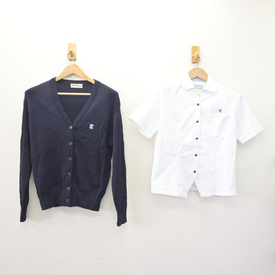 【中古】福岡県 小倉高等学校 女子制服 2点 (ニット・シャツ) sf110063