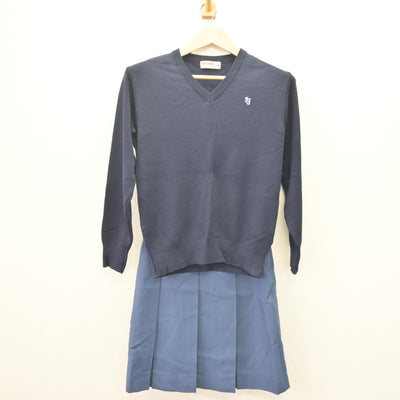 【中古】千葉県 泉谷中学校 女子制服 5点 (ブレザー・ニット・スカート) sf110066